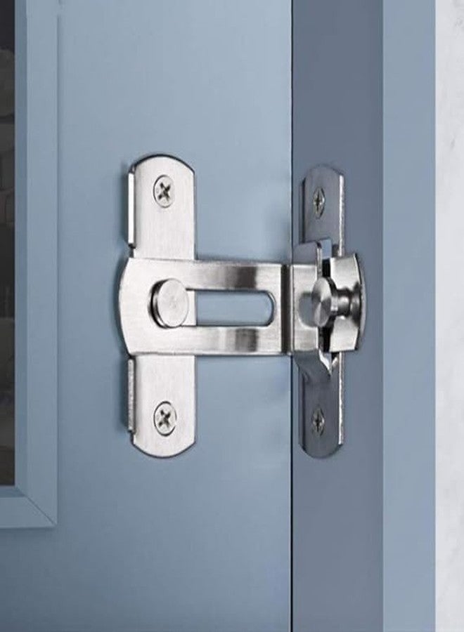 Bitrexup 90 Degree Flip Barn Door Lock | Stainless Steel Latch | Safety Sliding Barn Door Lock | Hook Lock Latch for Barn Door Latches, Sliding Door Antique Lock, Gate Latches, Wine Cabinet Closet. - Image 1